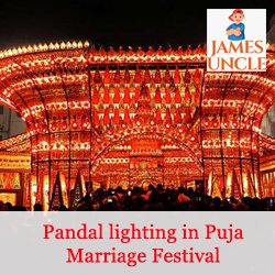 Pandal lighting in Puja Marriage Festival Mr. Kajal Dhar in Sahaganj